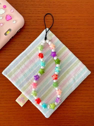 Drawwind Phone Charm Strap Universal Cell Phone Lanyard Wrist Strap Beaded Phone Chain String Handmade Phone Case Accessories for Women Girls (Star Girl) - Thumbnail 4