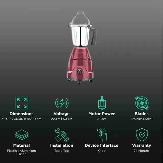 Morphy Richards Supreme PRO 750W Mixer Grinder Technical Specifications