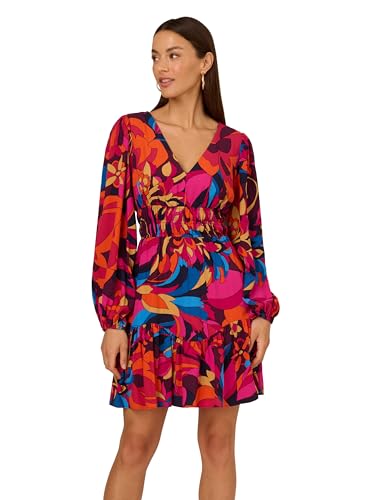Image of Adrianna Papell Printed Short Flounce Dress