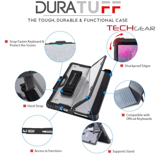 TECHGEAR DuraTUFF Case for Microsoft Surface Go 4/3 / 2, Rugged Shockproof Protective Case with Hand Strap - Image 4
