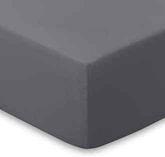 LuxClub Double Fitted Sheet Bedding with 40cm Depth, Extra Deep Soft Cooling Bed Sheets Microfiber Fabric Ease Care Soft & Comfortable Fade Resistant - Grey, Double