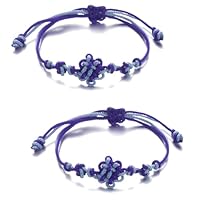 Lymizhuo 2Pcs Hunter Cosplay K Wristband,Demon Hunters Knot Bracelet, Two-Color Adjustable Woven Bracelet for Fans, Halloween Costumes, Parties & Festivals (Style 1)