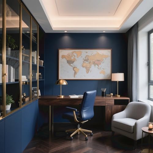 Image of Yancorp 24 inchx394 inch /32.8' Matte Gray Blue Peel and Stick Wallpaper Removable Contact Paper for Cabinets Self-Adhesive and Drawers Stick on Wall Paper for Bedroom Kitchen