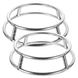 Supporto rotondo per pentole: design a doppio strato e rinforzato, robusto e solido nell'uso, supporto per wok in acciaio inox