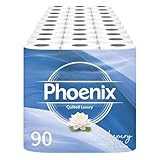 Phoenix Toilet Rolls – 90 Pack | 3 Ply Fragrance Free Toilet Paper | Bulk Buy, Soft, Quilted, Sustainably Sourced, Eco- Friendly Luxury Bathroom Tissue
