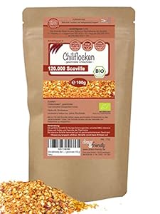 direct&friendly Bio Chili getrocknet extra scharf geschrotet Chiliflocken 120.000 Scoville (100 g)