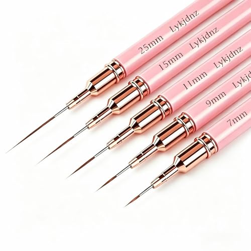 5pcs Nail Art Liner Brushes, Liner Brush For Nails Gel, Painting Art Design Brush Set Nail Dotting...