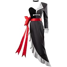 Cosfun Vaggie Cosplay Costume Dress, Full Outfit for Halloween, Includes Choker, Red Bow, and Eye Patch