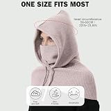TAGVO Winter Strickmütze und Schal, 3-in-1 Kapuzenschal, Einteilige Sturmhaube, Verstellbarer Winddichter Gesichts- und Nackenwärmer, Schals für Herren und Damen im Freien