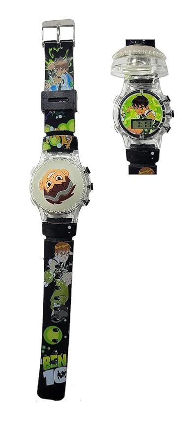 Digital Dial Cartoon Revolving Cap Kids Watch with Glowing Light and Colorful Cartoon Printed Strap – Ideal for Boys & Girls (Ages 4-12) by Reena Sharma SuperMart (Ben-Green) (B0D5MPM4Z4) Amazon Price History, Amazon Price Tracker