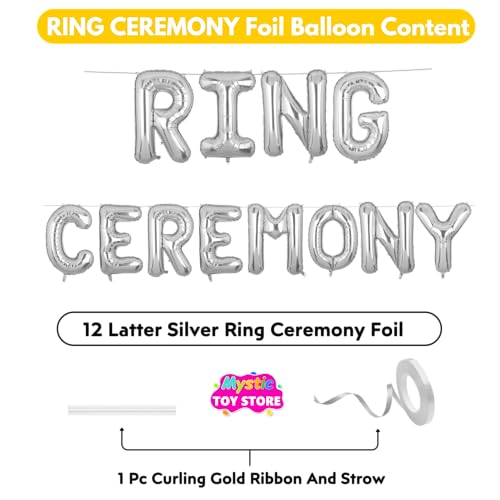 Image of Ring Ceremony Banner Silver for Engagement Wedding Home Boys Girls Men Women Foil Balloon Decoration Decor Celebration