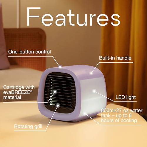 Image of Evapolar evaCHILL Portable Air Conditioners /Mini AC Unit /Small Personal Evaporative Air Cooler and Humidifier Fan for Bedroom, Office, Car, Camping /EV-500 / Lavender