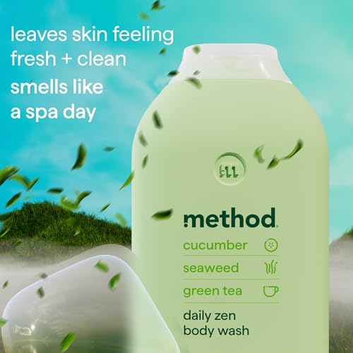 Method Body Wash, Daily Zen, Shower Gel, Vibrant Cucumber, Seaweed and Green Tea Scent, Pack of 1, 532ml - Image 4