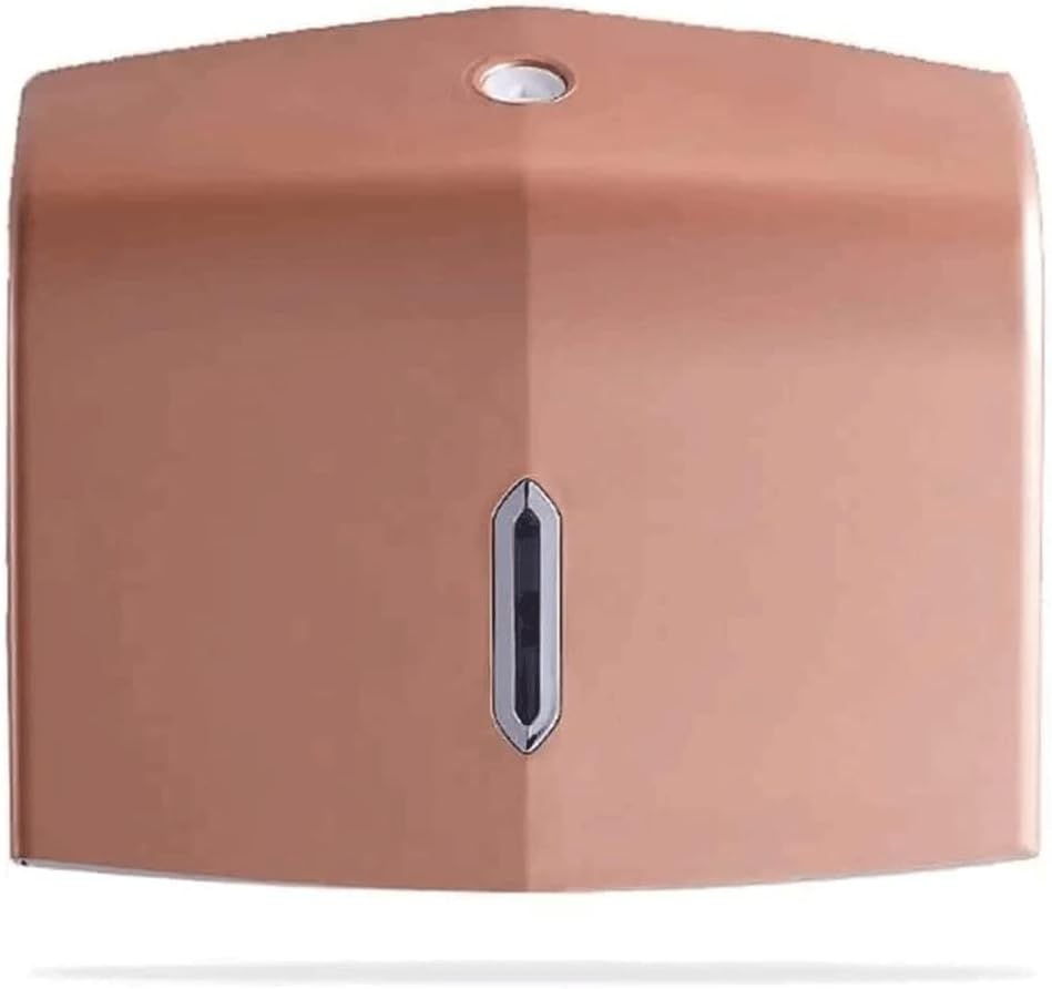 Paper Towel Dispenser Paper Towel Holders Wall Mount with Key Nailless Plastic Commercial Paper Towel Dispensers for 200 Bar Toilet Tissue Holder High Capacity (Rose Gold)
