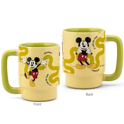 Image of Clay Craft - Official Mickey Mouse Print, Fine Ceramic Coffee Mug, 500 Ml | Cartoon Character Gift Mug for Kids & Adults | Microwave & Dishwasher Safe | Disney Licensed