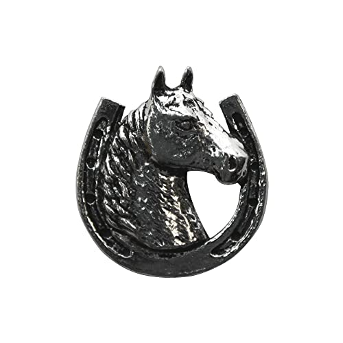 Brown Pewter ピンバッジ 馬と蹄鉄 ピューター 英国製 - 製品詳細