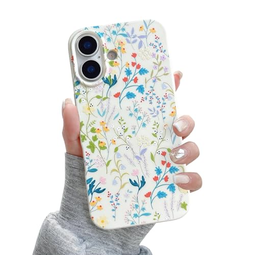 Coque iPhone 16 Plus QLTYPRI avec motif floral coloré en TPU souple