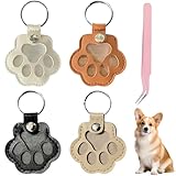 KUAJTUN Kreativer Schlüsselanhänger Tierhaare, Tierhaar-aufbewahrungstasche und Pinzette, Erinnerungsaccessoire für Haustiere, Hunde Erinnerung und Hund Erinnerung, Personalisierbares Andenken
