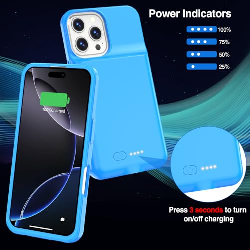 Funda protectora con batería recargable que evita apagones en el iPhone 16 Pro Max de 6.9" 5