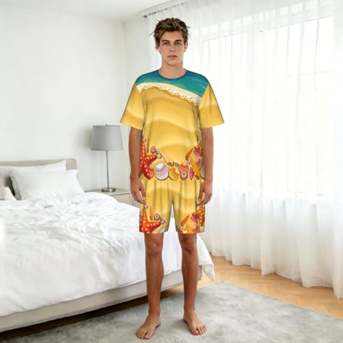 Pyjama short à manches courtes pour hommes vêtement de nuit léger - 3