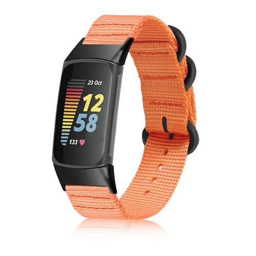 SUGARJAR �i�C�����r���v�o���h Fit bit Charge 6/5�Ή� ���� ���߉\ �ʋC�� �����p�X�|�[�c�X�g���b�v �X�e�����X�X�`�[�������O�N���X�v�t�� ���[�N�A�E�g&��������p ���f�B�[�X �����Y, �I�����W