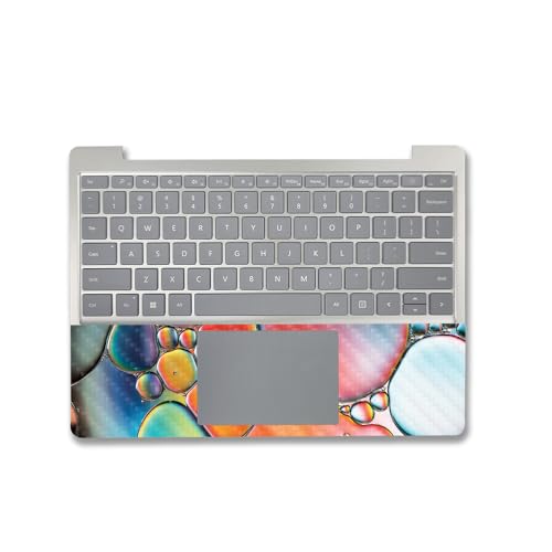 Image of MightySkins Carbon Fiber Skin Compatible with Microsoft Surface Laptop Go 3 (2023) Full Wrap Kit - Rainbow Bubbles | Protective, Durable Textured Carbon Fiber Finish | Easy to Apply | Made in The USA