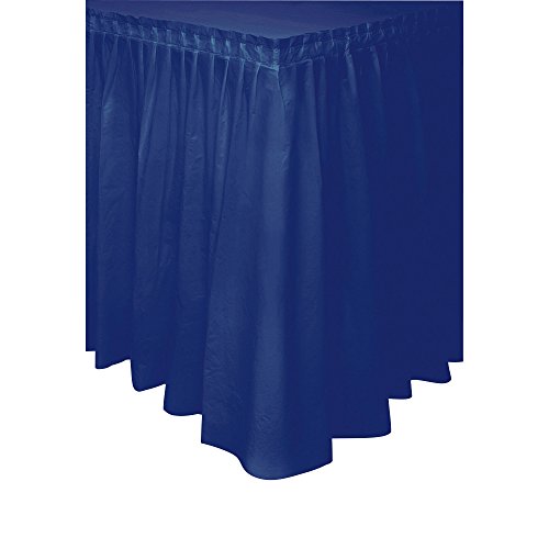 Navy Blue Plastic Table Skirt, 29