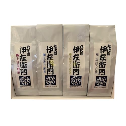 「九代目伊左衛門シリーズ」E 極上の甘み煎茶 香り煎茶 抹茶入り玄米茶 棒ほうじ茶 本格抹茶グリンティー セット 詰め合わせ お茶 袋入り 茶葉 緑茶 玄米茶 ほうじ茶 ラテ 国産 飲み比べ ギフト 贈り物 飲料 ドリンク 飲料類