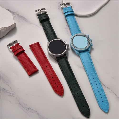 Innovative Hybrid Watch Strap - Leather Rubber, Universal Quick Release 18-22mm(Green,22mm)