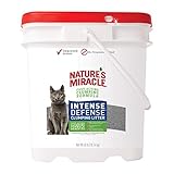 Nature's Miracle Intense Defense Clumping Litter, 40 Pounds, Pail, Super Absorbent Fast-Clumping Formula, Dust Free, Fragrance Free