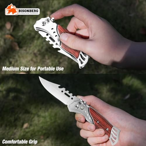 Image of Foldable Knife | Utility Knife for Kitchen Home Ideal for Portable -with Antique Miniature Chopper For Kitchen, Home, Travel and Office Tool Carbon Steel | Multipurpose Carbon Steel Blade for Kitchen (WOODEN)
