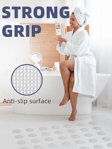 Miniatura 3 de Secopad Pegatinas Antideslizantes Para Bañera, 24 Piezas De Seguridad Bañeras Duchas Peldaños Adhesivos Con Raspador Transparente