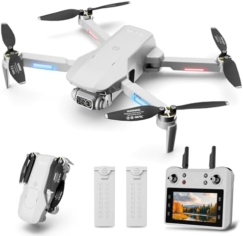 4DF8 GPS Drone with 4K HD Camera, White, 5GHz FPV Transmission, 4.5" LCD Screen on Controller,60 Min Flight Time, Brushless Motor, for Beginners,32GB memory card
