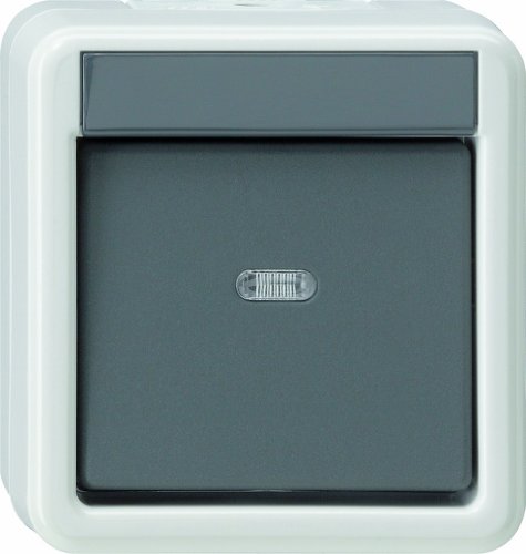 Interrupteur à bascule Gira solution humidité gris WG-AP IP44 référence 010730