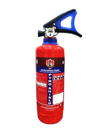 PYRO SHIELD Fire Extinguisher ABC Powder Type Dry Chemical for Home, Office & Factory (Red) (1 KG)