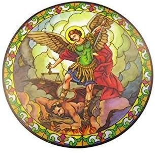 St. Michael suncatcher Stained Glass Window Sticker Reusable 6 inch Sun Catcher