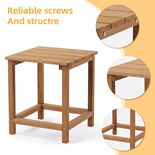Outdoor Wooden Adirondack Patio Side Table, Cedar Wood Garden End Table, Coffee Table For Indoor Or Outdoor #TOP3