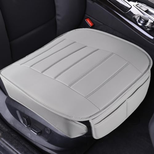 Big Ant Car Seat Cover 1 Piece, PU Faux Leather Bottom Seat Cover, Edge Wrapping Front Seat Protector for Cars (Gray)