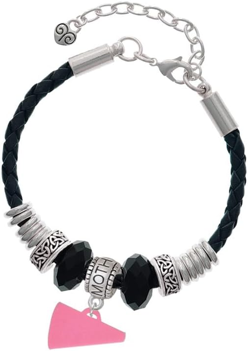 Delight Jewelry Acrylic Megaphone - Mother Celtic Knot Leather Bead Bracelet, 7"+2" Extender