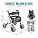 FEIMIRE Foldable Rolling Beach Walker with Lightweight Aluminum Frame & Ergonomic Handles for Outdoor, Mobility Aid for Elderly