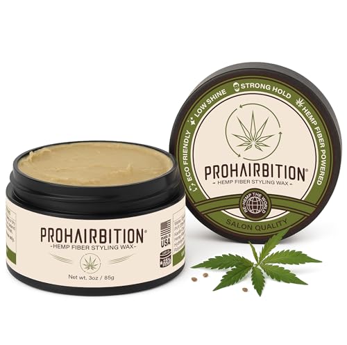 PROHAIRBITION Hemp Fiber Hair Wax Strong Hold Matte Finish – Non-Greasy and Long Lasting Hemp...