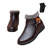 Imperméables : les bottes d'hiver imperméables et isolées pour femme sont fabriquées en cuir synthétique imperméable doux et confortable pour garder les pieds au sec et confortables sous la pluie et la neige, au chaud, parfaites pour une sortie hivernale