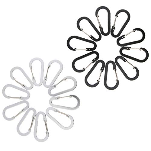 Homyl Clipe De Mosquetões De Alumínio 10x Para Camping, Caminhadas, Chaveiro, Trela Para Cães E Arre