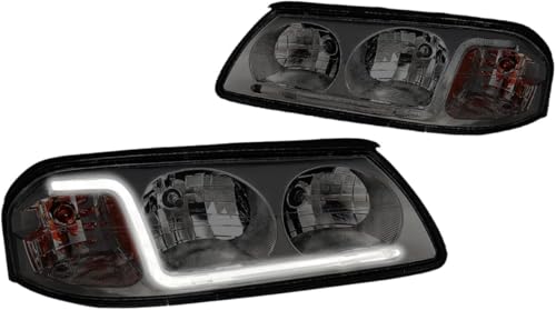 PM PERFORMOTOR Headlights Assembly Compatible with 2000-2005 Chevy Impala, 2Pcs Headlamps with LED DRL
