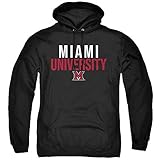 Miami University Official Ohio Stacked Unisex Adult Pull-Over Hoodie, Black, Medium