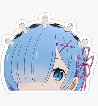 decals Rem Peeker Sticker - Blue Cartoon Anime Sticker for Windows, Cars, Trucks
