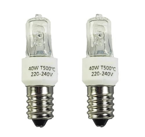 ShuoHui Oven Lamp 40 W 300 Degree E14 Oven Lamp & Bulb Dimmable 230 V, Heat Resistant up to 500 °C, 2700 K Warm White for Neff Bosch Oven Fridge Microwave Cooker Hood (2)