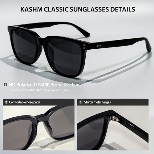 Image of Retro Polarized Sunglasses for Men Women UV Protection Classic Sports Driving Golf Hiking Square Sun Glasses 3Pack-Black+Black+Black