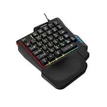 Sahara - 35-Key Ergonomic Wired Gaming Keyboard | LED Rainbow Backlight | Palm Rest | Ultima Series | Black