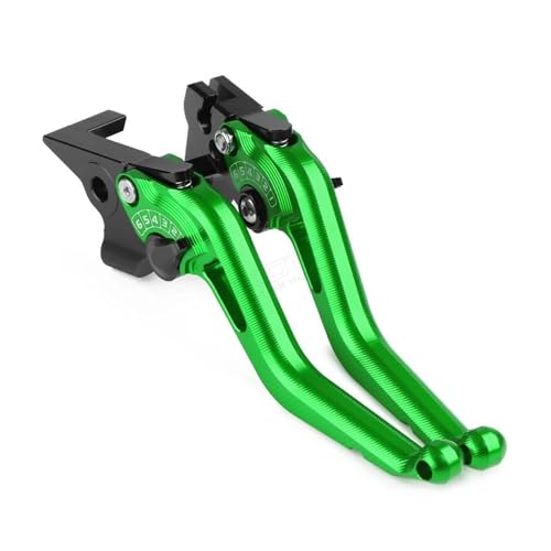 Leviers d'embrayage et de frein courts Kawasaki ER-6F ER-6N finition verte alu CNC